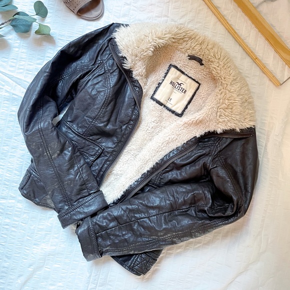 Brown Shearling Lined Faux-Leather Jacket - Picture 1 of 6